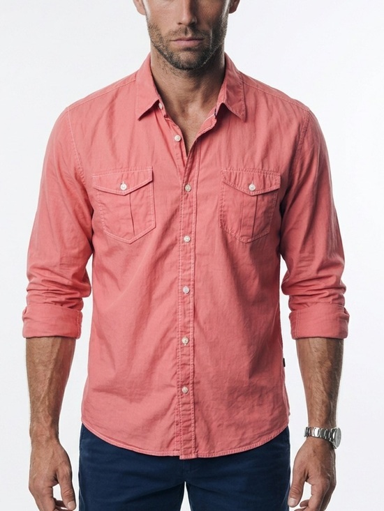 Boss Other - |•BOSS•| Hugo Boss Casual Button Down Shirt Salmon Size Large